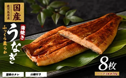 鰻蒲焼きハーフカット 8枚入